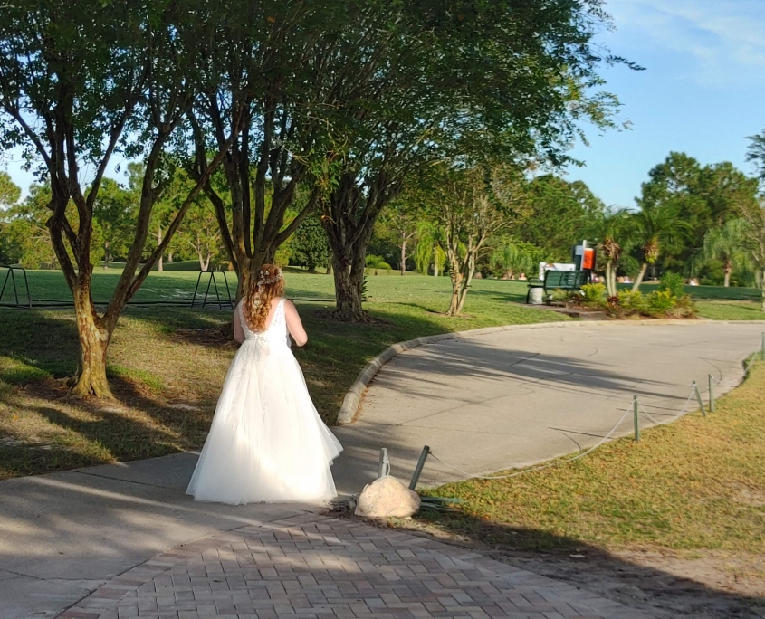 Bride on fairway