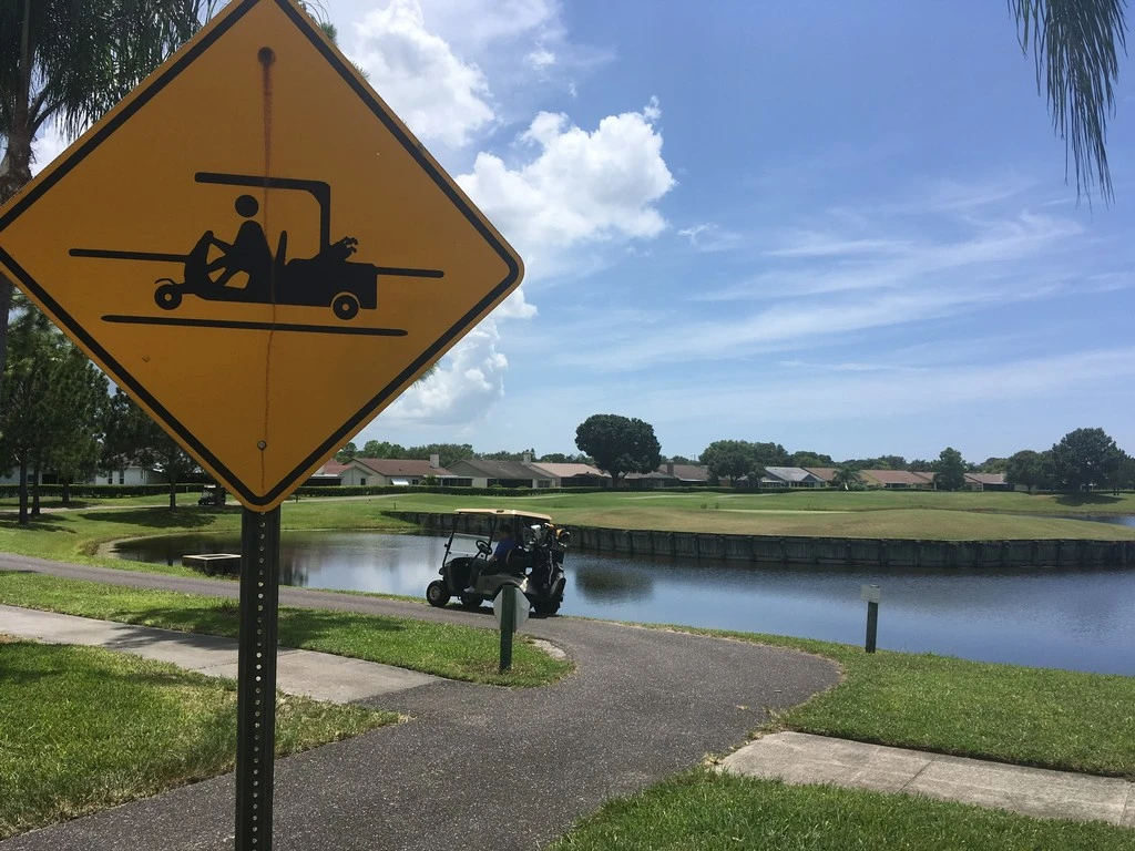 Golf cart traffic sign